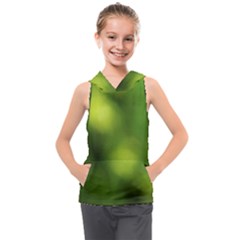 Green Vibrant Abstract No3 Kids  Sleeveless Hoodie by DimitriosArt