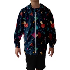 Bright Mushrooms Kids  Hooded Windbreaker by SychEva