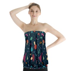 Bright Mushrooms Strapless Top by SychEva