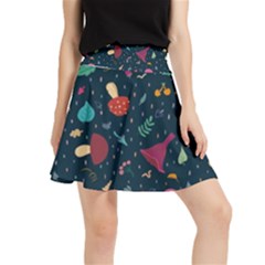 Bright Mushrooms Waistband Skirt by SychEva