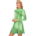 Green Vibrant Abstract No4 Long Sleeve Velour Longline Dress View2