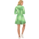 Green Vibrant Abstract No4 Long Sleeve Velour Longline Dress View4