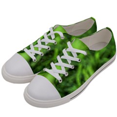 Green Abstract Stars Men s Low Top Canvas Sneakers