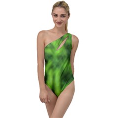 Green Abstract Stars To One Side Swimsuit by DimitriosArt