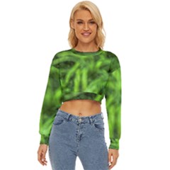 Green Abstract Stars Lightweight Long Sleeve Sweatshirt by DimitriosArt