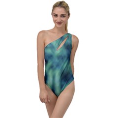 Blue Abstract Stars To One Side Swimsuit by DimitriosArt