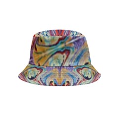 Red Feathers Bucket Hat (kids) by kaleidomarblingart