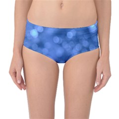 Light Reflections Abstract No5 Blue Mid-waist Bikini Bottoms by DimitriosArt