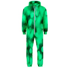 Light Reflections Abstract No10 Green Hooded Jumpsuit (men)  by DimitriosArt