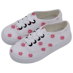 Lips Bubblegum Pattern Kids  Classic Low Top Sneakers