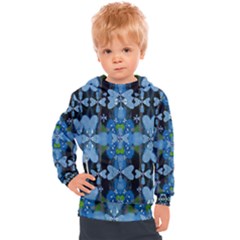 Rare Excotic Blue Flowers In The Forest Of Calm And Peace Kids  Hooded Pullover by pepitasart