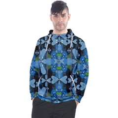 Rare Excotic Blue Flowers In The Forest Of Calm And Peace Men s Pullover Hoodie by pepitasart