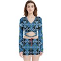 Rare Excotic Blue Flowers In The Forest Of Calm And Peace Velvet Wrap Crop Top and Shorts Set View1