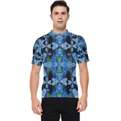 Rare Excotic Blue Flowers In The Forest Of Calm And Peace Men s Short Sleeve Rash Guard by pepitasart