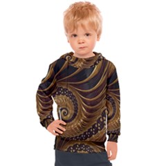 Shell Fractal In Brown Kids  Hooded Pullover by SomethingForEveryone