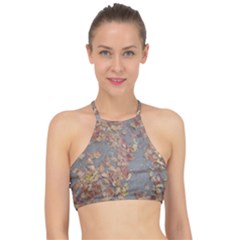 Sidewalk Leaves Racer Front Bikini Top by SomethingForEveryone