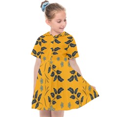 Floral Folk Damask Pattern Fantasy Flowers Floral Geometric Fantasy Kids  Sailor Dress by Eskimos