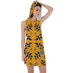 Floral Folk Damask Pattern Fantasy Flowers Floral Geometric Fantasy Racer Back Hoodie Dress by Eskimos