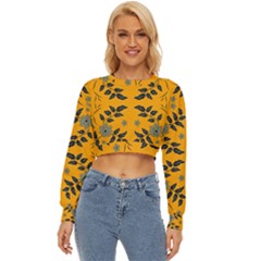 Floral Folk Damask Pattern Fantasy Flowers Floral Geometric Fantasy Lightweight Long Sleeve Sweatshirt by Eskimos