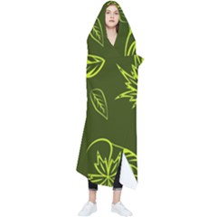 Folk Flowers Print Floral Pattern Ethnic Art Wearable Blanket by Eskimos