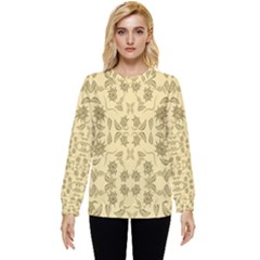 Floral Folk Damask Pattern Fantasy Flowers Floral Geometric Fantasy Hidden Pocket Sweatshirt by Eskimos