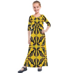 Abstract Pattern Geometric Backgrounds  Abstract Geometric Design    Kids  Quarter Sleeve Maxi Dress by Eskimos