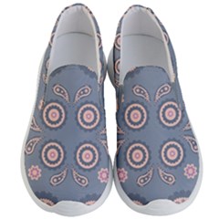 Floral Folk Damask Pattern Fantasy Flowers Floral Geometric Fantasy Men s Lightweight Slip Ons by Eskimos