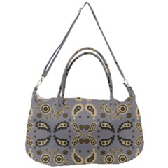 Floral Folk Damask Pattern Fantasy Flowers Floral Geometric Fantasy Removal Strap Handbag by Eskimos