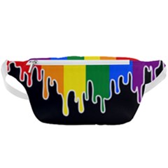 Gay Pride Flag Rainbow Drip On Black Blank Black For Designs Waist Bag 