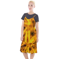 Golden Abstract Stars Camis Fishtail Dress by DimitriosArt