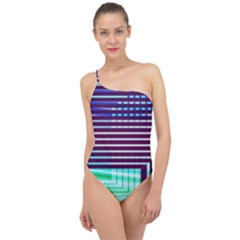 Gradient Classic One Shoulder Swimsuit