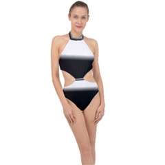 Gradient Halter Side Cut Swimsuit