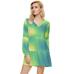 Gradientcolors Tiered Long Sleeve Mini Dress