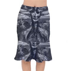 Bw Creepy Fantasy Scene Artwork Short Mermaid Skirt by dflcprintsclothing