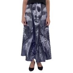 Bw Creepy Fantasy Scene Artwork Flared Maxi Skirt by dflcprintsclothing