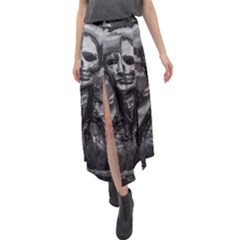 Bw Creepy Fantasy Scene Artwork Velour Split Maxi Skirt by dflcprintsclothing