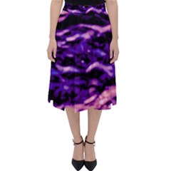 Purple  Waves Abstract Series No1 Classic Midi Skirt by DimitriosArt