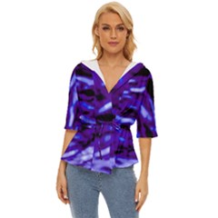 Purple  Waves Abstract Series No2 Lightweight Drawstring Hooded Top by DimitriosArt