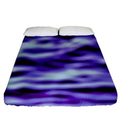 Purple  Waves Abstract Series No3 Fitted Sheet (queen Size) by DimitriosArt