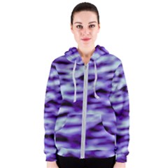 Purple  Waves Abstract Series No3 Women s Zipper Hoodie by DimitriosArt