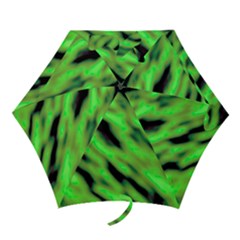 Green  Waves Abstract Series No7 Mini Folding Umbrellas by DimitriosArt