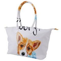 Welsh Corgi Pembrock With A Blue Bow Canvas Shoulder Bag by ladynatali