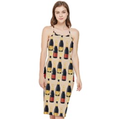 Champagne For The Holiday Bodycon Cross Back Summer Dress by SychEva