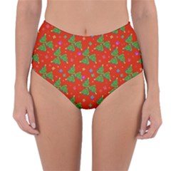 Christmas Trees Reversible High-waist Bikini Bottoms by SychEva