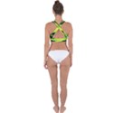 Green  Waves Abstract Series No12 Cross Back Hipster Bikini Top  View2