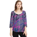 3d Lovely Geo Lines Chiffon Quarter Sleeve Blouse View1