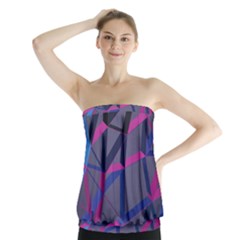 3d Lovely Geo Lines Strapless Top by Uniqued