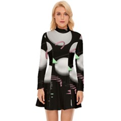 Digitalart Long Sleeve Velour Longline Dress