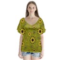 Floral pattern paisley style  V-Neck Flutter Sleeve Top View1