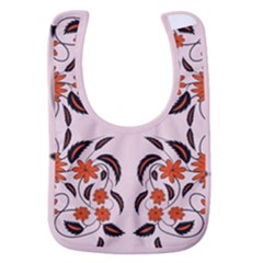 Floral Folk Damask Pattern  Baby Bib by Eskimos